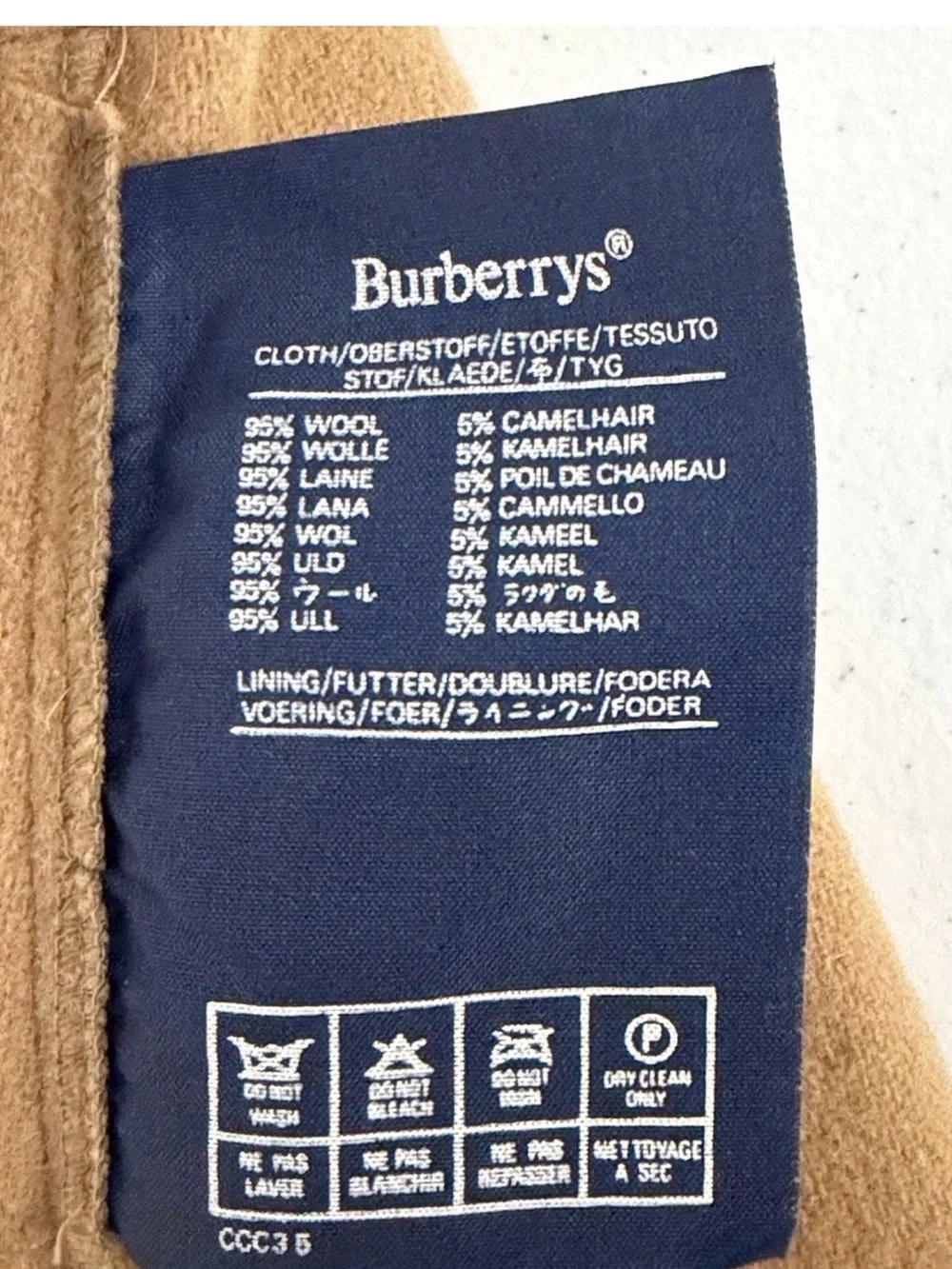 Vtg Burberry Removeable Liner Wool/Camel Hair Brown Trench Coat 90's Size M - Picture 6 of 8